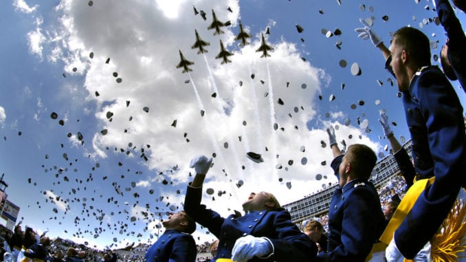 College Graduation Hat Thrown